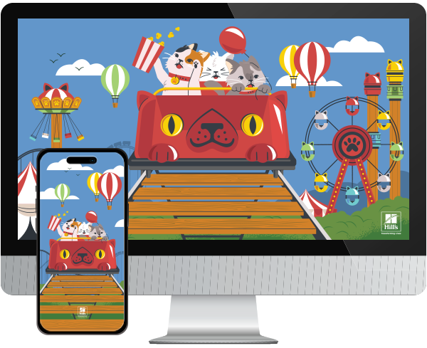 Desktop & mobile example of  "Summer Roller Coaster" pet wallpaper for phones